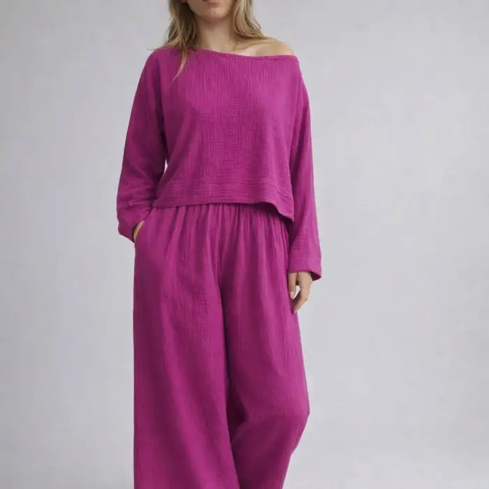 SOUL MÜSLİN BLUZ PANTOLON TAKIM / sıklamen