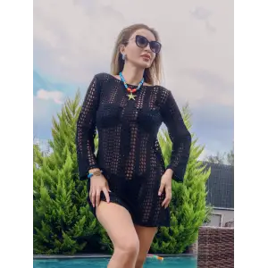 ÖRME TRİKO FİLE MİNİ ELBİSE