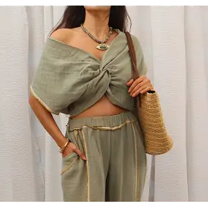 KARMA BLUZ & PANTOLON TAKIM / Yağ Yeşili