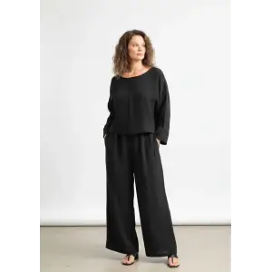 SOUL MÜSLİN BLUZ PANTOLON TAKIM / siyah
