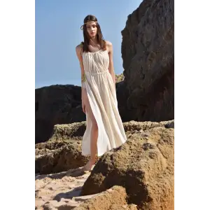 CLEOPATRA İP DETAYLI  ASKILI ELBİSE