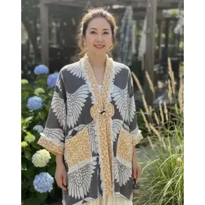 LAKLAKHAN JAKAR DOKUMA MÜSLİN KAFTAN HIRKA