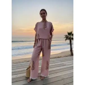 FERNS OMUZDAN BÜZGÜLÜ BLUZ & PANTOLON TAKIM