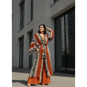 MUSE ETNİK DESENLİ BOHEM KAFTAN