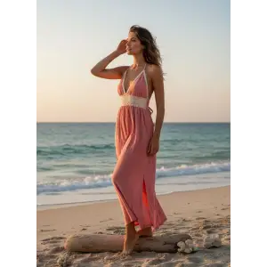 LİANA ŞİLE BEZİ ELBİSE / mercan