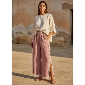 PÜSKÜLLÜ CRINCLE PANTOLON