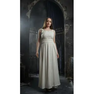 ARTENA ASKILI PAMUK DANTEL DETAYLI BOHO ELBİSE