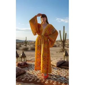 GİZA JAPONE KOLLU VİNTAGE ELBİSE