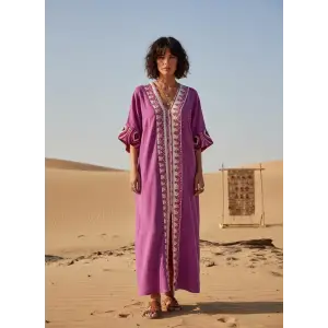 ROSEMARY MUSLİN KAFTAN Sıklamen