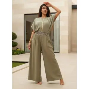 SAHRA BOHEM BOL PAÇA PANTOLON / Yağ Yeşili