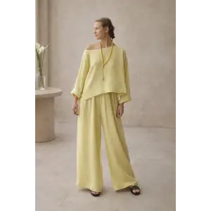 SOUL MÜSLİN  BLUZ PANTOLON TAKIM / sarı