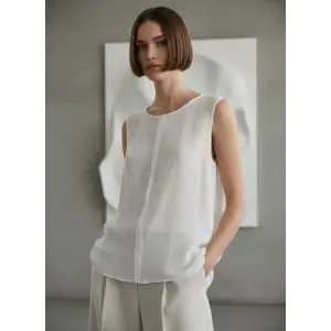 ÇİFT KAT KOLSUZ VUAL ŞİLE BEZİ BLUZ