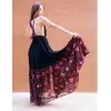 GAZELLE BOHO STİL MAXİ ÇİNGENE ELBİSE