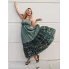 GAZELLE BOHEM STİL ÇİNGENE ELBİSE / Yeşil