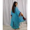 TARSUS KİLİM BORDÜRLÜ DOKUMA KAFTAN / turkuaz