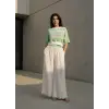 MUMBAI MÜSLİN CROP & PANTOLON TAKIM / Yeşil
