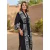 TRIBAL BORDÜR DETAYLI BOHEM MÜSLİN KAFTAN