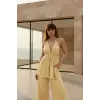 BABYLON SIRT DEKOLTELİ BLUZ & PANTOLON TAKIM / krem