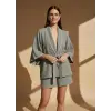 WAFFLE DOKUMA KİMONO & ŞORT TAKIM
