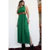 AZİZE BOHEM STİL MÜSLİN ELBİSE / çimen