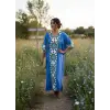 ROSEMARY MUSLİN KAFTAN Mavi