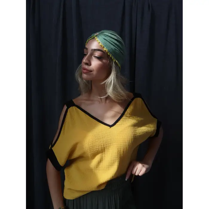 HARMAN 2 RENK MÜSLİN BLUZ