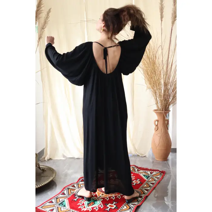 NOVA YARASA KOL ELBİSE / Siyah