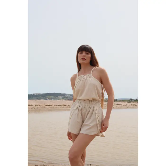 ŞİLE ASKILI BLUZ & ŞORT TAKIM