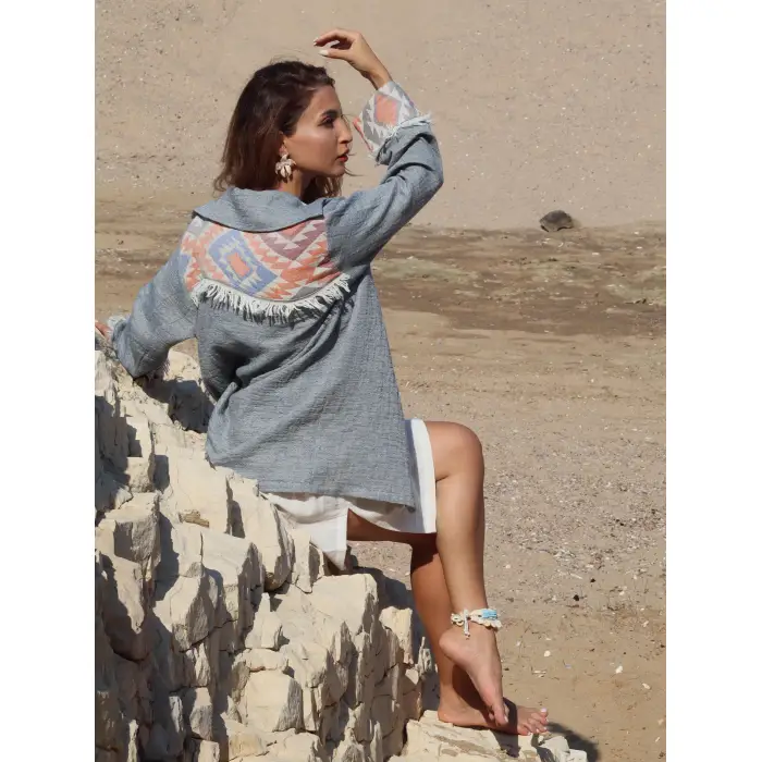 EPİC ETHNİK DETAYLI MÜSLİN GÖMLEK
