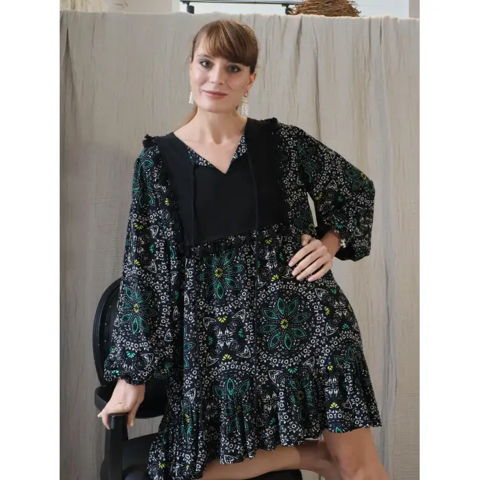 MİMOZA VİSKON MİNİ ELBİSE