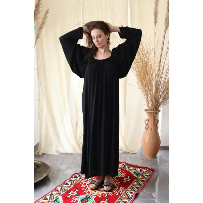 NOVA YARASA KOL ELBİSE / Siyah