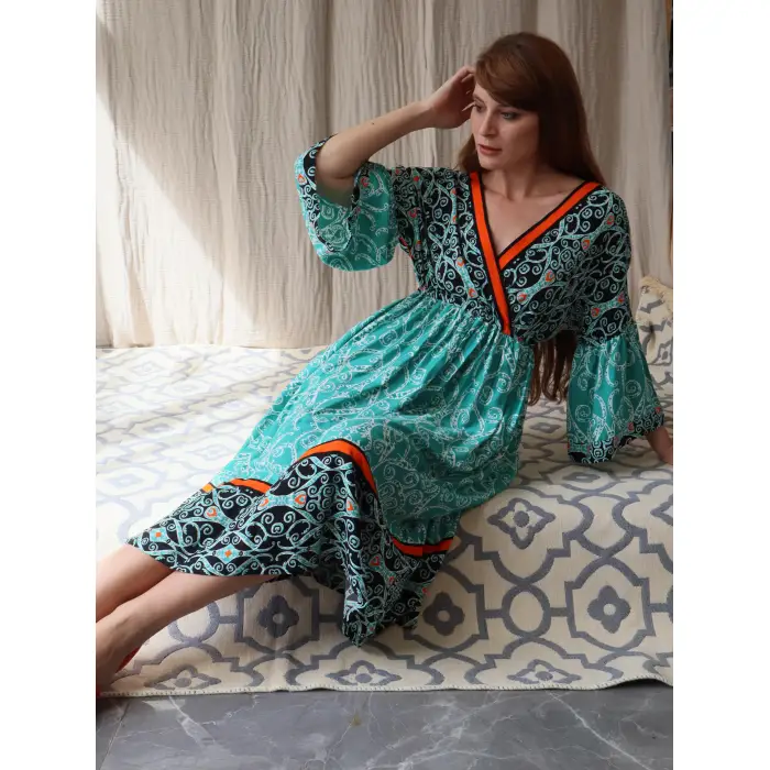 NİL MİDİ BOY VİSKON ELBİSE