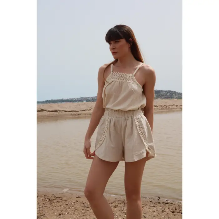 ŞİLE ASKILI BLUZ & ŞORT TAKIM