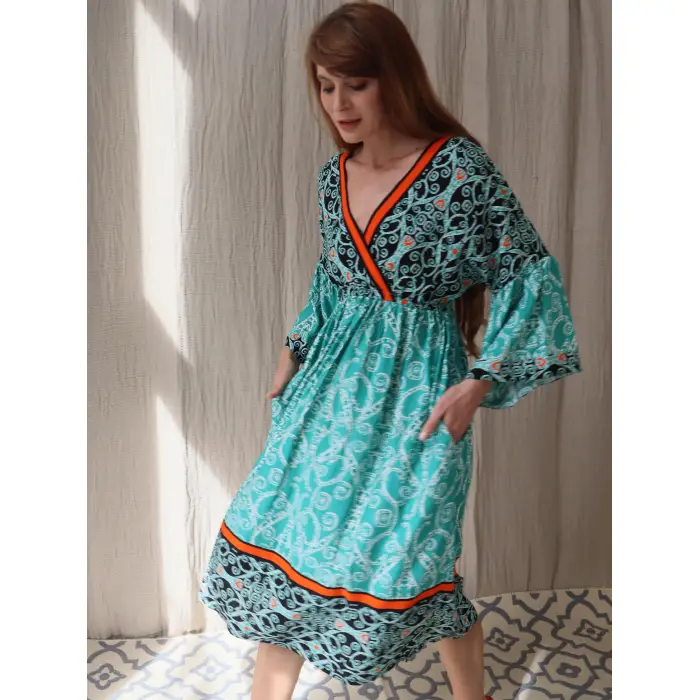 NİL MİDİ BOY VİSKON ELBİSE