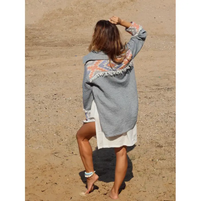 EPİC ETHNİK DETAYLI MÜSLİN GÖMLEK