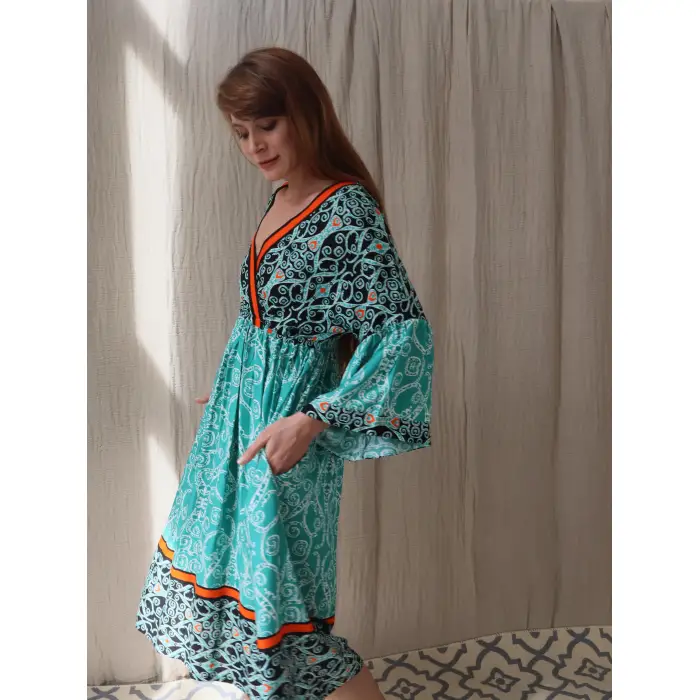 NİL MİDİ BOY VİSKON ELBİSE