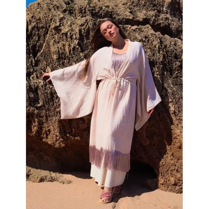 JÜLİDE PÜSKÜL DETAYLI KAFTAN