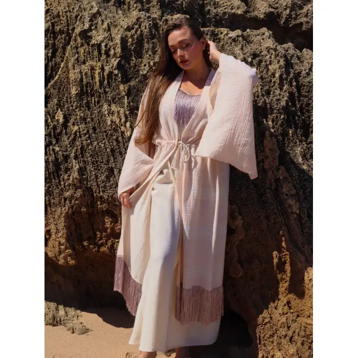 JÜLİDE PÜSKÜL DETAYLI KAFTAN