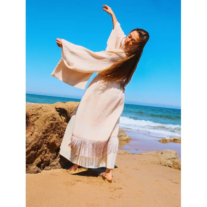 JÜLİDE PÜSKÜL DETAYLI KAFTAN