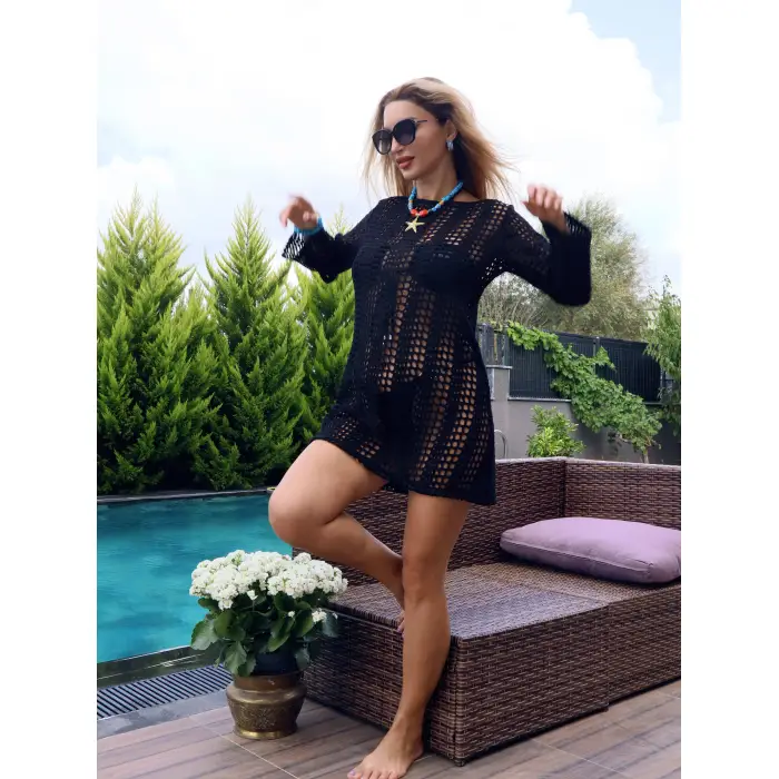 ÖRME TRİKO FİLE MİNİ ELBİSE