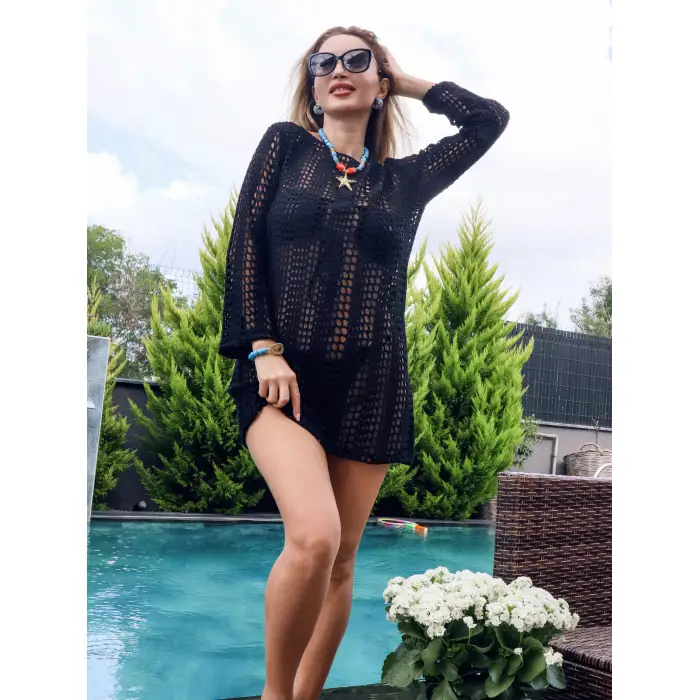 ÖRME TRİKO FİLE MİNİ ELBİSE