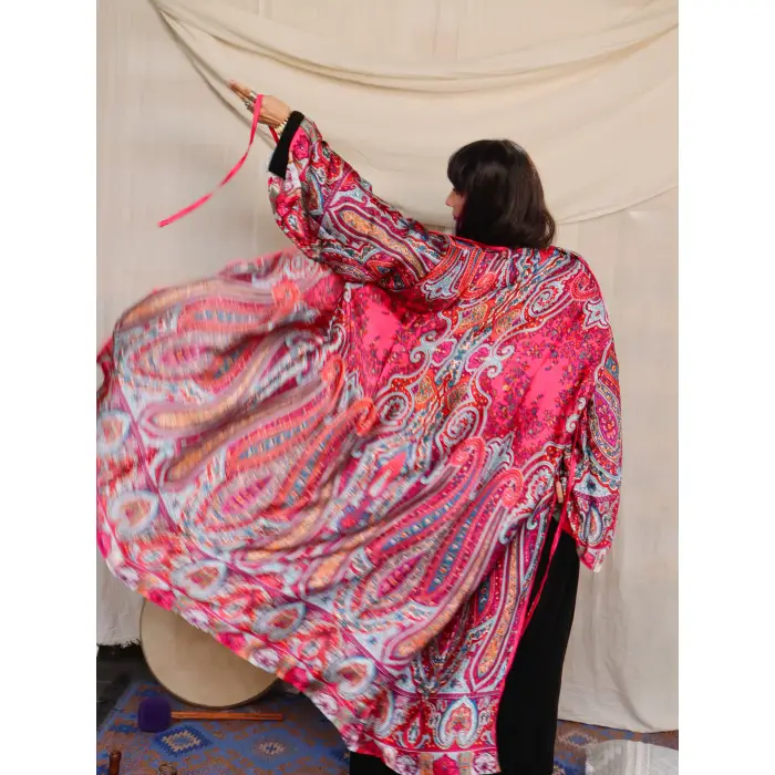 SİLKROAD HİNT İPEĞİ ŞAL DESEN KİMONO