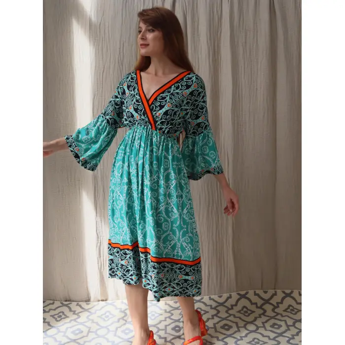 NİL MİDİ BOY VİSKON ELBİSE