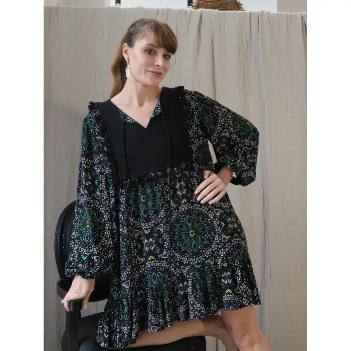 MİMOZA VİSKON MİNİ ELBİSE