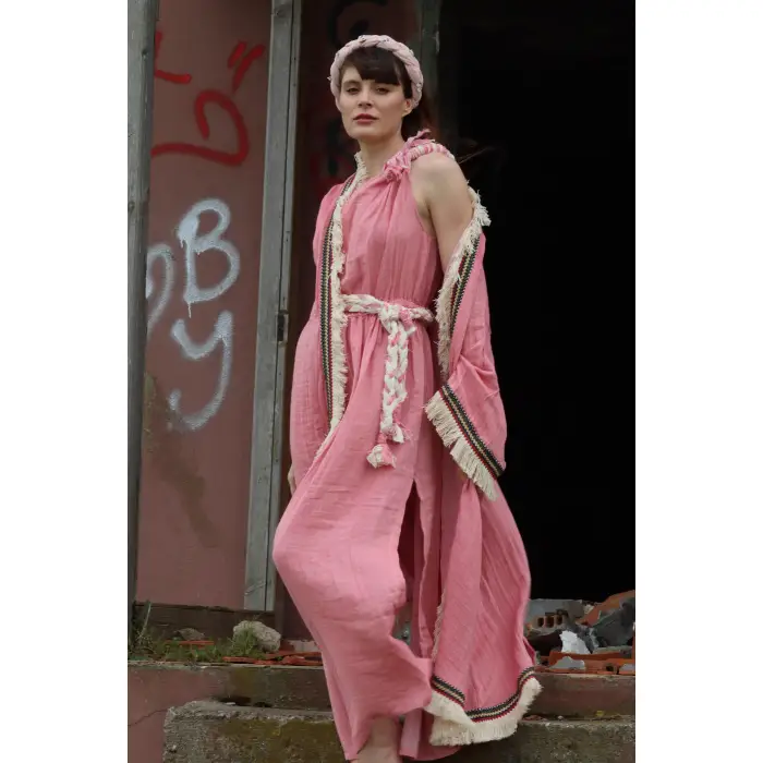 ASYA PAMUK PÜSKÜLLÜ BOHO KAFTAN