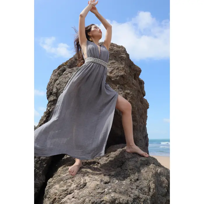 AZİZE BOHEM STİL MÜSLİN ELBİSE