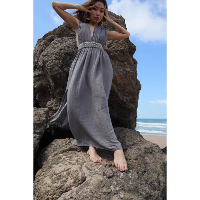 AZİZE BOHEM STİL MÜSLİN ELBİSE