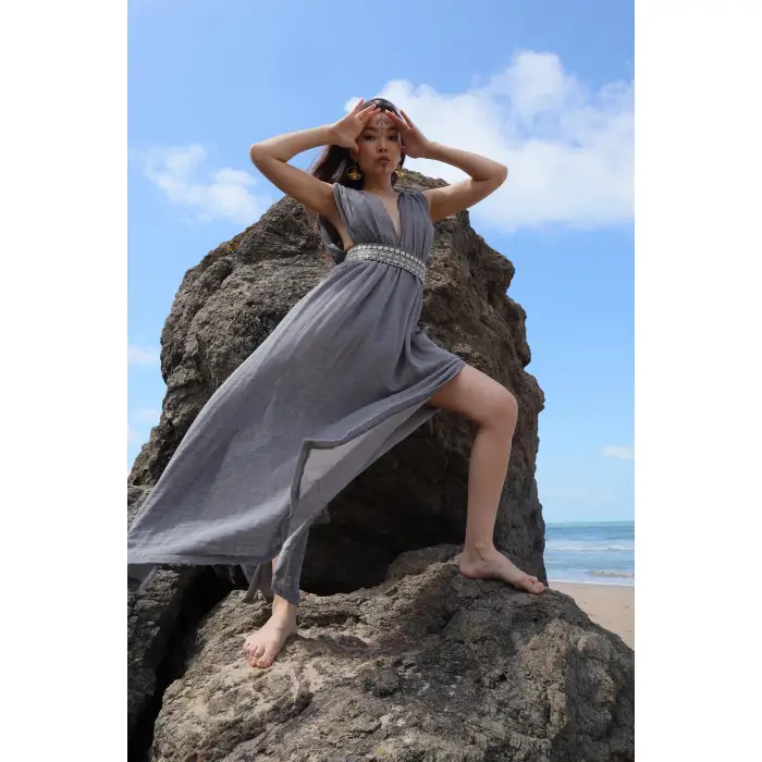 AZİZE BOHEM STİL MÜSLİN ELBİSE