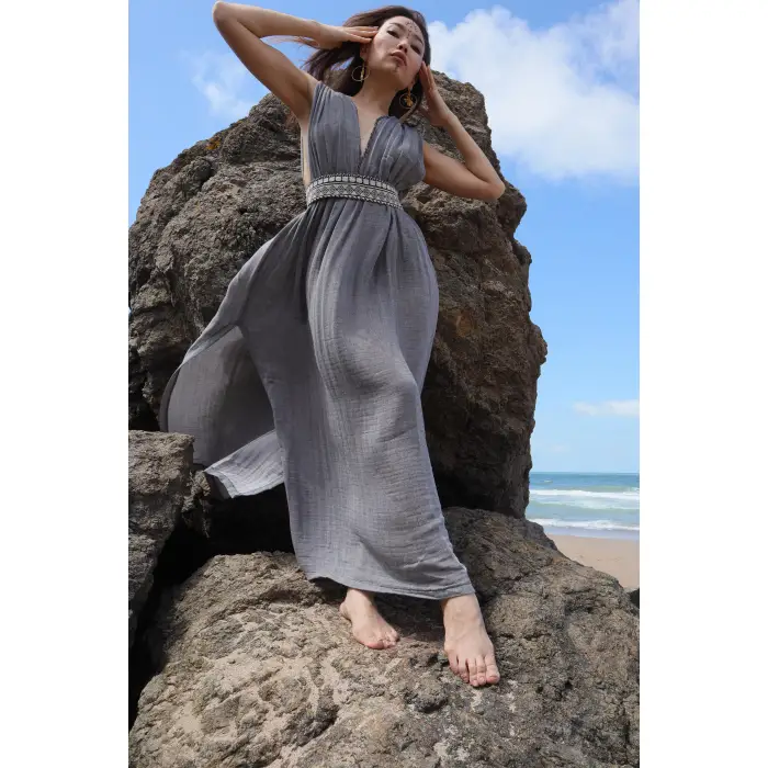 AZİZE BOHEM STİL MÜSLİN ELBİSE