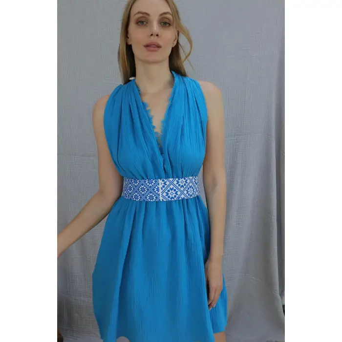 AZİZE KİLİM KEMERLİ ELBİSE / mini